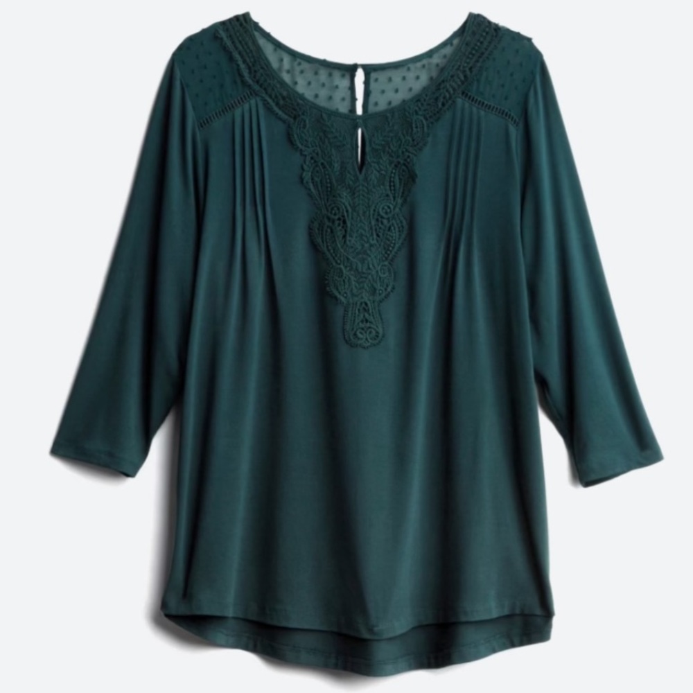 Crochet detail knit top